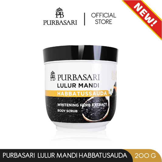 Purbasari Lulur Mandi Habbatussauda / Lulur Pemutih Whitening Pencerah / Lulur pelembab kulit / Lulur Badan perontok daki / Menyamarkan flek hitam / Melembabkan / Mencerahkan