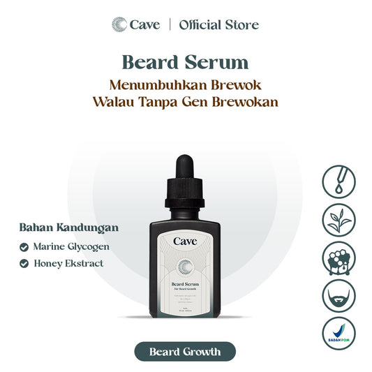 CAVE Beard Serum 30 ml - Penumbuh & Pelebat Brewok Kumis Jenggot Jambang Pria