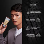 HIS ERHA Double Deep Cleansing Facial Wash 100gr - Sabun Cuci Muka Pria untuk Membersihkan Wajah Secara Mendalam, Angkat Kusam, Kotoran dan Polusi, Lembap, Tanpa Rasa Ketarik, Wangi Segar Maskulin, Verified by Dermatologist, Activated Charcoal, Kaolin