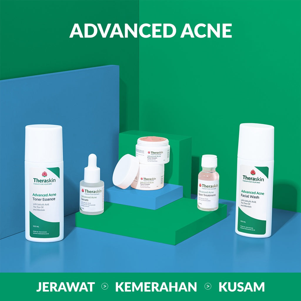 Theraskin BPOM Advanced Acne Series - Paket Perawatan Jerawat 5pcs dengan BHA dan Niacinamide