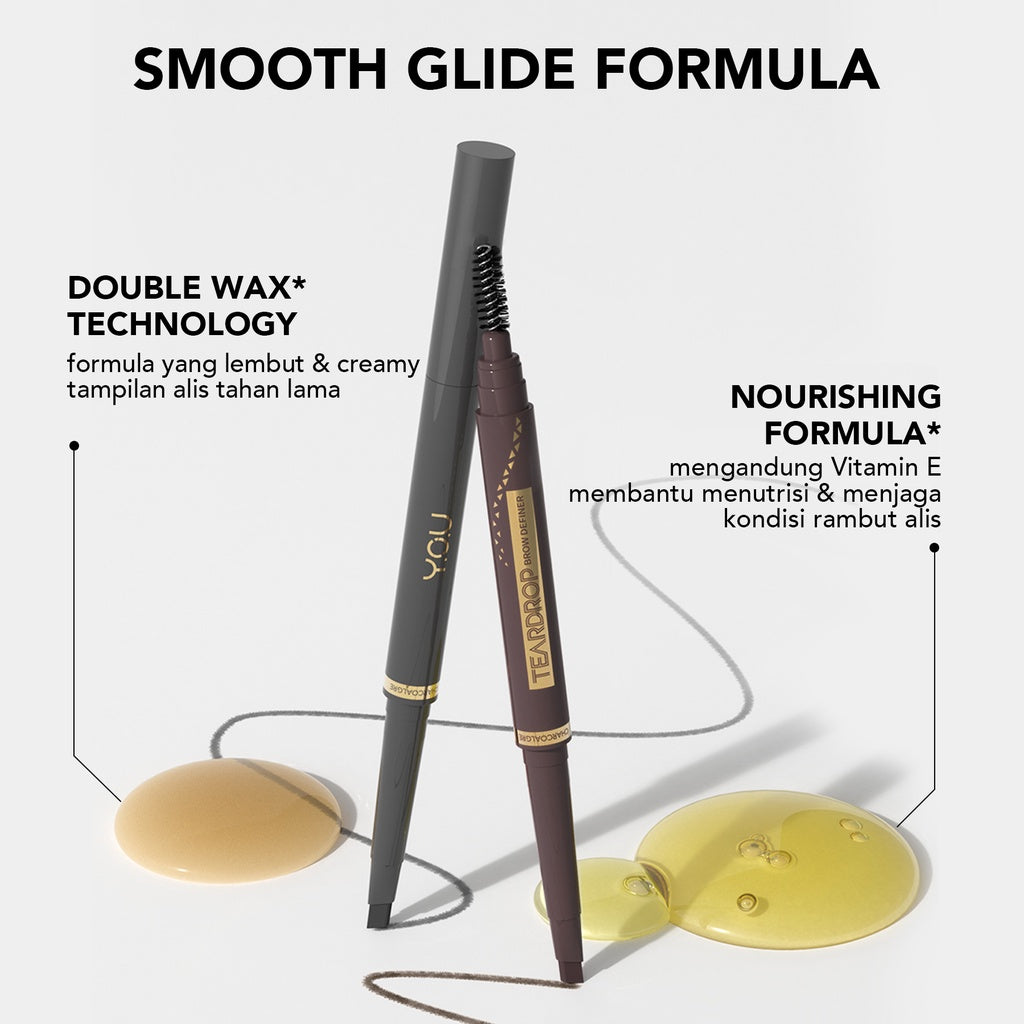 YOU Teardrop Brow Definer Pensil Alis Waterproof Pigmented Tahan Lama Makeup Mata