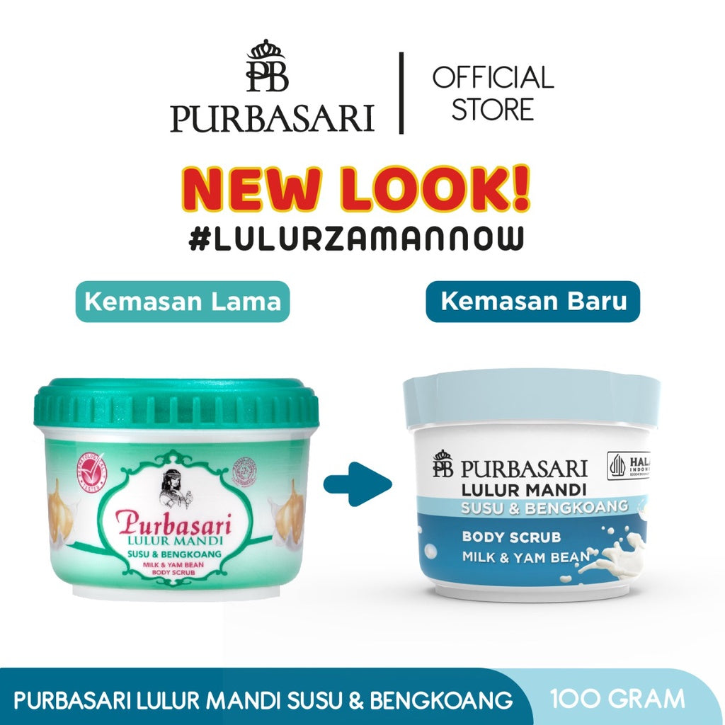Purbasari Lulur Mandi Susu Bengkoang 100 gram / Lulur Pemutih Whitening Pencerah / Lulur pelembab kulit / Lulur Badan perontok daki / Menyamarkan flek hitam / Melembabkan / Mencerahkan