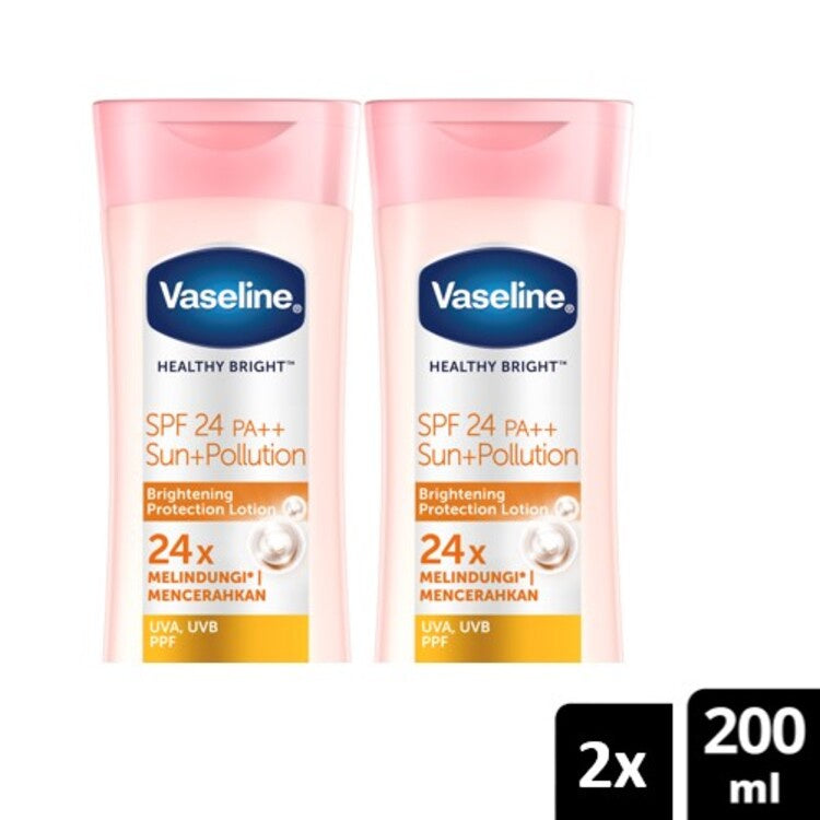 Vaseline Healthy Bright Sun + Pollution Protection Lotion SPF 24 PA++ 200 ml Twin Pack
