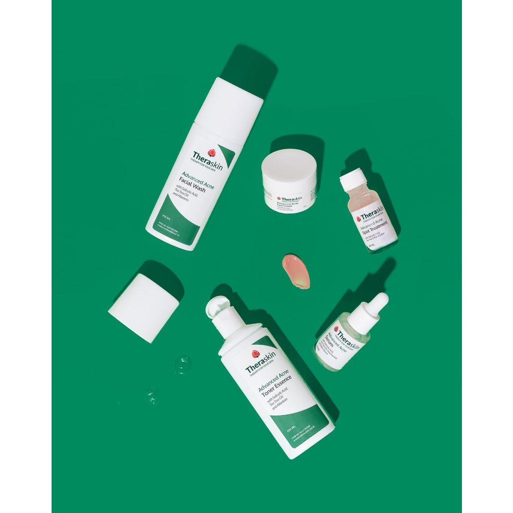 Theraskin BPOM Advanced Acne Series - Paket Perawatan Jerawat 5pcs dengan BHA dan Niacinamide