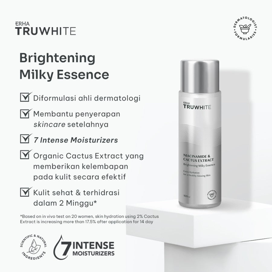 ERHA Truwhite Niacinamide & Cactus Extract Brightening Milky Essence - Essence Pencerah Wajah