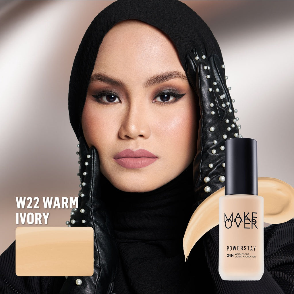 [SPECIAL 11.11] MAKE OVER Powerstay 24H Weightless Liquid Foundation - High Coverage Wajah Flawless Ringan Poreless Oil Control Make Up Tahan Lama 24 Jam BEST SELLER Somethin Time Less w Maybe Euphoria