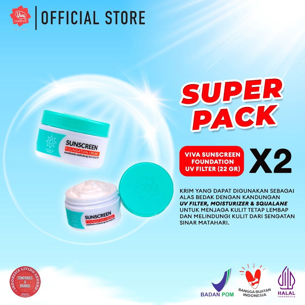 [Super Pack !!!] Viva Sunscreen Foundation - UV FILTER (22 gr) - (2 pcs)