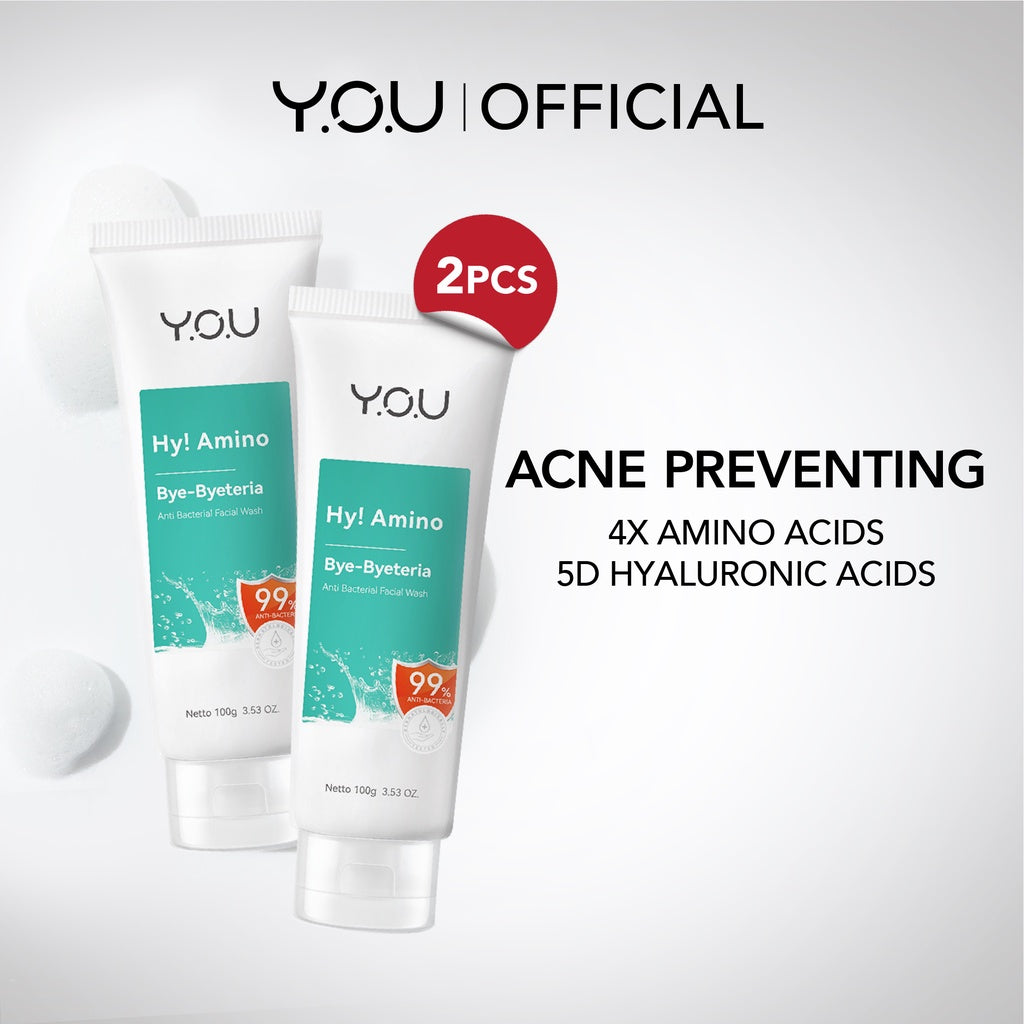 YOU Hy! Amino Bye-Byeteria Anti Bacterial Facial Wash Sabun Pembersih Wajah Hyaluronic Acid