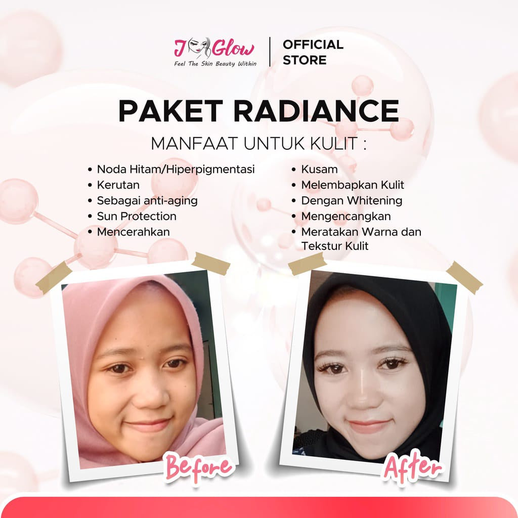 Jglow Skincare Paket Super Radiance Whitening Cream normal skin Skin glowing BPOM Halal Original