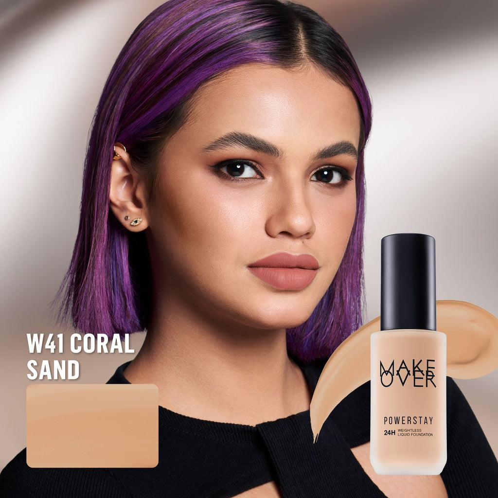 [SPECIAL 11.11] MAKE OVER Powerstay 24H Weightless Liquid Foundation - High Coverage Wajah Flawless Ringan Poreless Oil Control Make Up Tahan Lama 24 Jam BEST SELLER Somethin Time Less w Maybe Euphoria