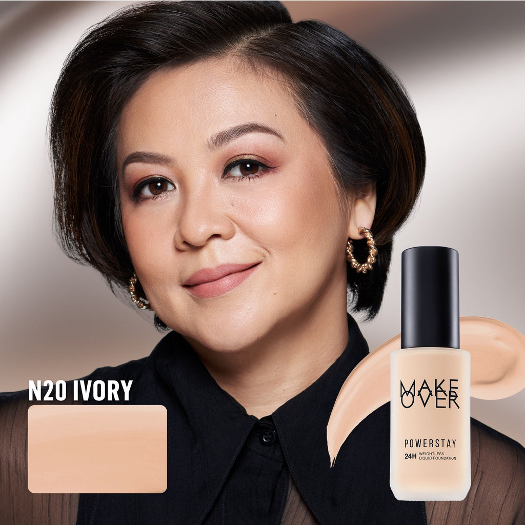 [SPECIAL 11.11] MAKE OVER Powerstay 24H Weightless Liquid Foundation - High Coverage Wajah Flawless Ringan Poreless Oil Control Make Up Tahan Lama 24 Jam BEST SELLER Somethin Time Less w Maybe Euphoria