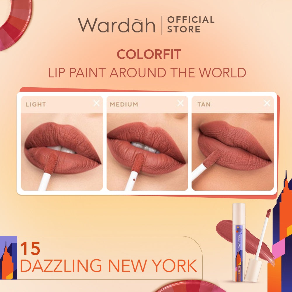 [LIPCALL] WARDAH Colorfit Lip Paint Around the World -  Lip Cream Tahan Lama Hingga 12 Jam, Transferproof, Pigmented -Liptint-Lip-Stain-Lipgloss-Lipstik-Lip Tint-Lip Matte-Lipstick-Lipcream-Lip Longlasting Waterproof Tahan Lama-Makeup-Lipbrary