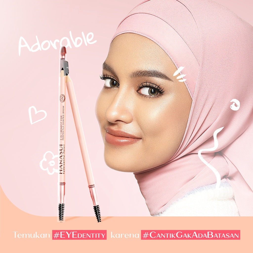 Hanasui Eyebrowtiful Pencil - 3 In 1 Eyebrow Pencil Waterproof 3 Varian Longlasting and Easy to Apply