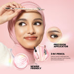 Hanasui Eyebrowtiful Pencil - 3 In 1 Eyebrow Pencil Waterproof 3 Varian Longlasting and Easy to Apply