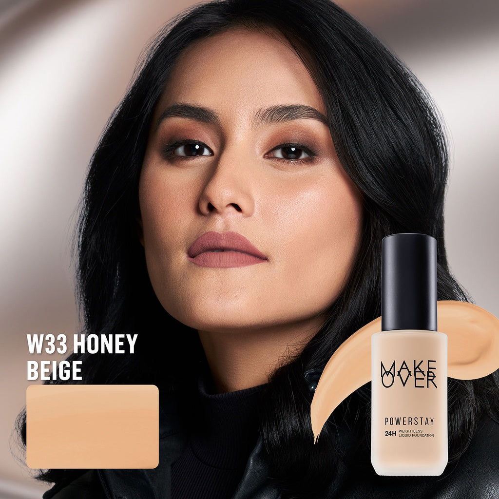 [SPECIAL 11.11] MAKE OVER Powerstay 24H Weightless Liquid Foundation - High Coverage Wajah Flawless Ringan Poreless Oil Control Make Up Tahan Lama 24 Jam BEST SELLER Somethin Time Less w Maybe Euphoria