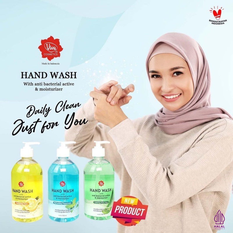 Viva Hand Wash with Antibacterial Active & Moisturizer (Sabun tangan ANTI BAKTERI & ANTI KUMAN) - tersedia 3 varian - 500 ml