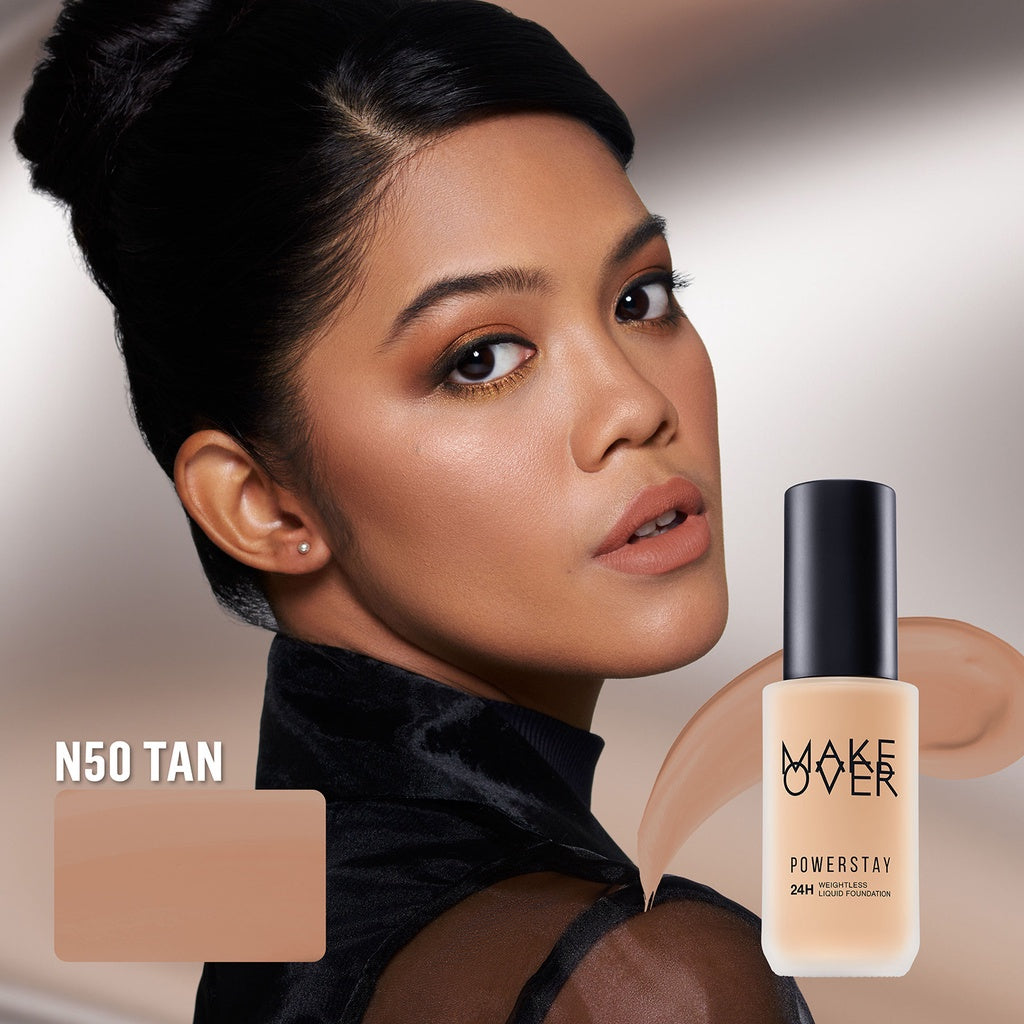 [SPECIAL 11.11] MAKE OVER Powerstay 24H Weightless Liquid Foundation - High Coverage Wajah Flawless Ringan Poreless Oil Control Make Up Tahan Lama 24 Jam BEST SELLER Somethin Time Less w Maybe Euphoria