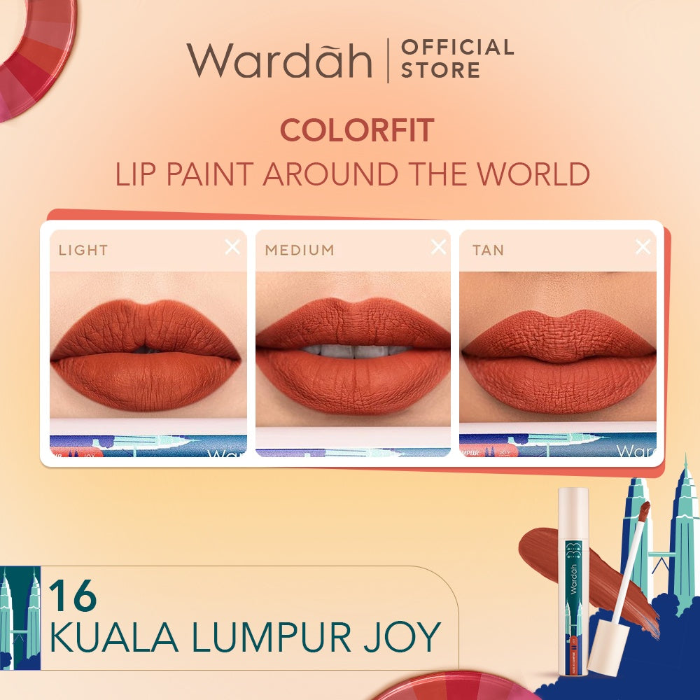 [LIPCALL] WARDAH Colorfit Lip Paint Around the World -  Lip Cream Tahan Lama Hingga 12 Jam, Transferproof, Pigmented -Liptint-Lip-Stain-Lipgloss-Lipstik-Lip Tint-Lip Matte-Lipstick-Lipcream-Lip Longlasting Waterproof Tahan Lama-Makeup-Lipbrary