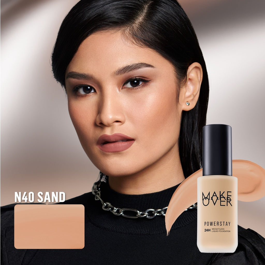 [SPECIAL 11.11] MAKE OVER Powerstay 24H Weightless Liquid Foundation - High Coverage Wajah Flawless Ringan Poreless Oil Control Make Up Tahan Lama 24 Jam BEST SELLER Somethin Time Less w Maybe Euphoria