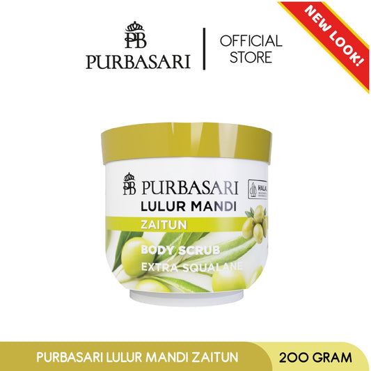 Purbasari Lulur Mandi Zaitun 200 gr / Lulur Pemutih Whitening Pencerah / Lulur pelembab kulit / Lulur Badan perontok daki / Menyamarkan flek hitam / Melembabkan / Mencerahkan