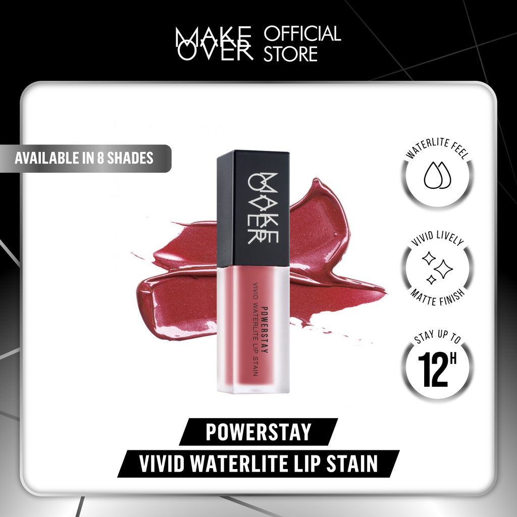 MAKE OVER Powerstay Vivid Waterlite Lip Stain - Liptint tahan lama ringan watery base ombre nude