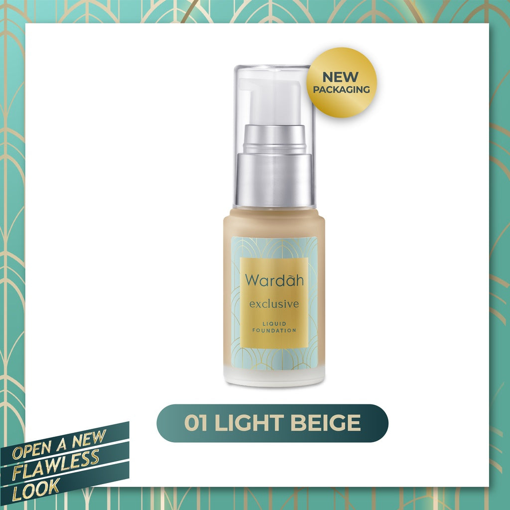 WARDAH Exclusive Liquid Foundation - Foundation Matte Yang Tahan Lama Hingga 8 Jam - Alas Bedak dengan SPF 30 - Hasil Akhir Flawless dan Smooth Matte - Makeup