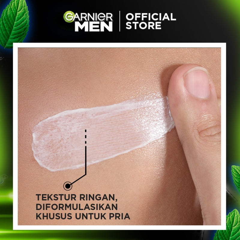 GARNIER Men Acno Fight Acne Fighting Brightening Serum Cream Skin Care - 40ml Krim Siang moisturizer tone up pelembab wajah day cream pemutih wajah glowing cepat