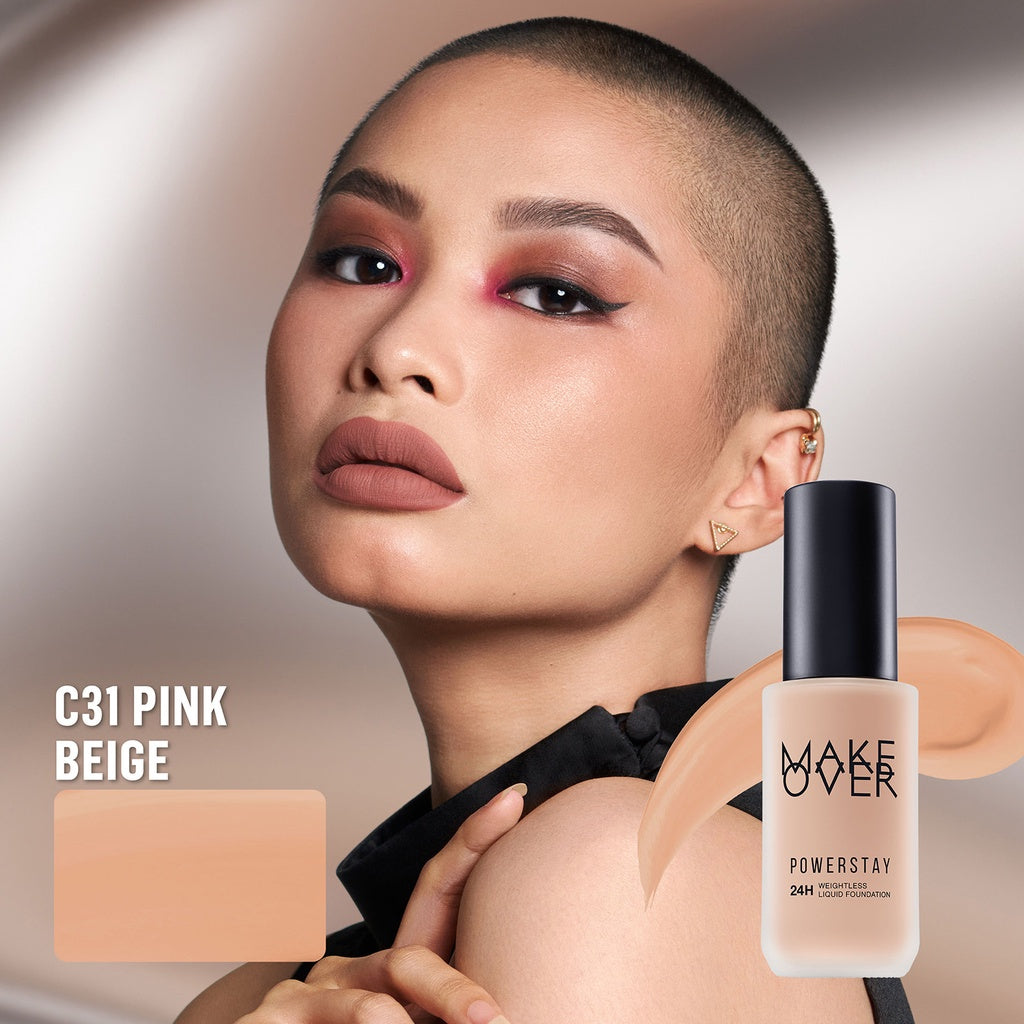 [SPECIAL 11.11] MAKE OVER Powerstay 24H Weightless Liquid Foundation - High Coverage Wajah Flawless Ringan Poreless Oil Control Make Up Tahan Lama 24 Jam BEST SELLER Somethin Time Less w Maybe Euphoria