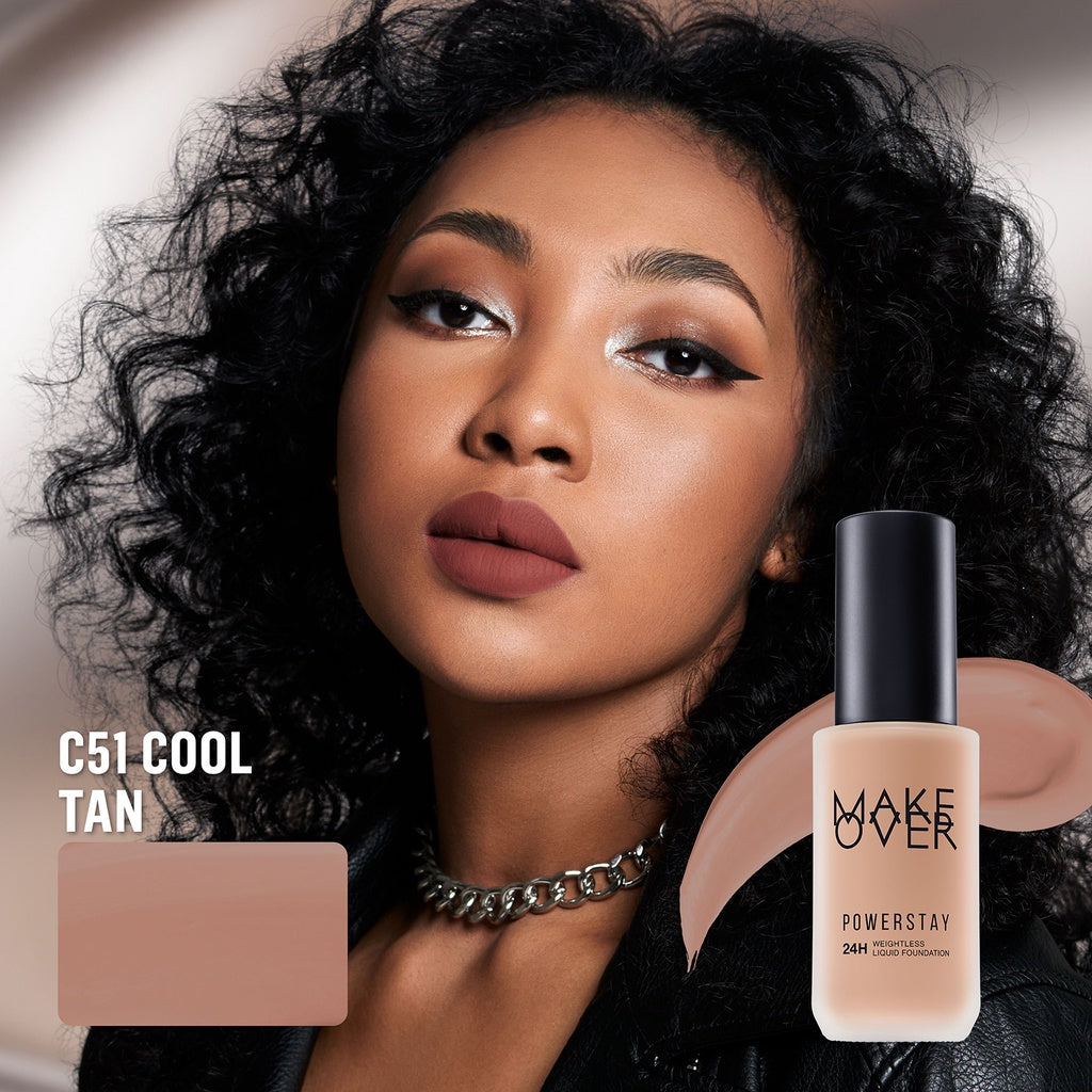 [SPECIAL 11.11] MAKE OVER Powerstay 24H Weightless Liquid Foundation - High Coverage Wajah Flawless Ringan Poreless Oil Control Make Up Tahan Lama 24 Jam BEST SELLER Somethin Time Less w Maybe Euphoria