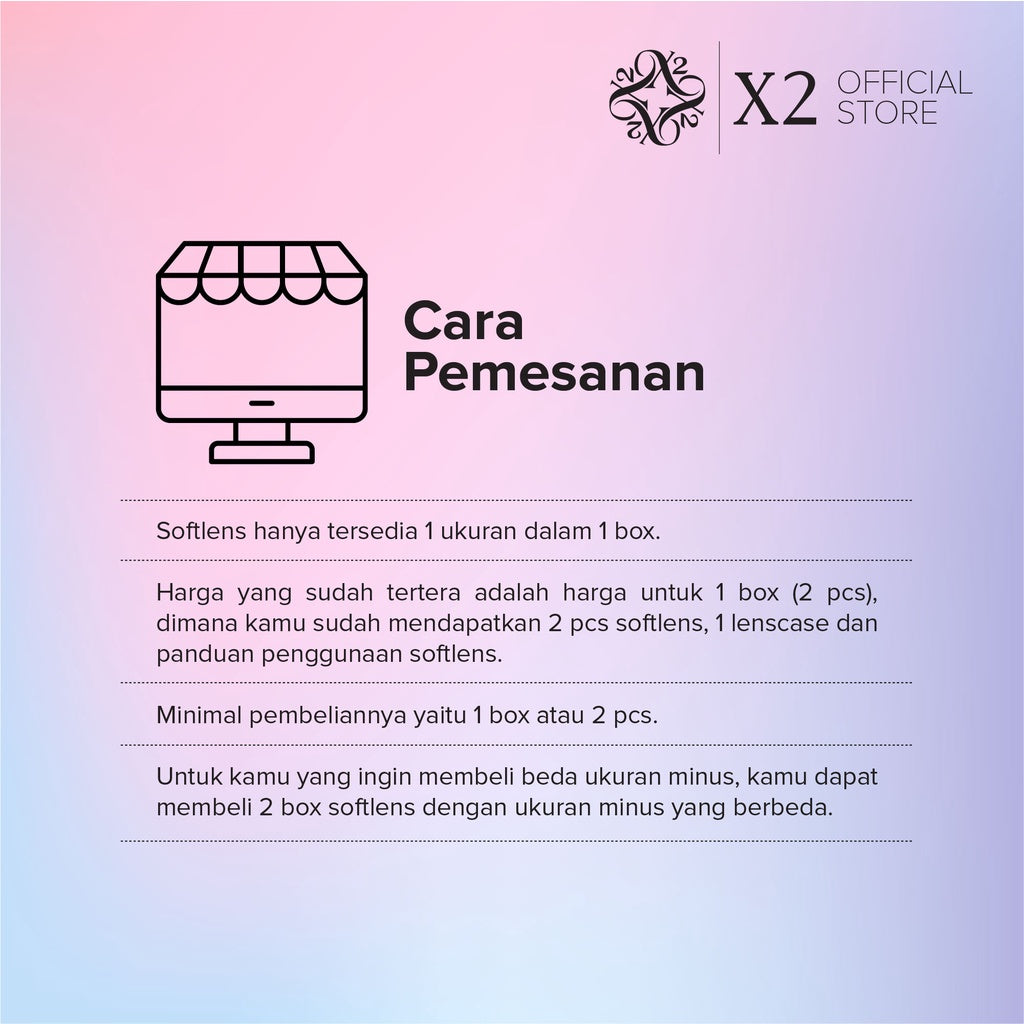 X2 - Clear Softlens ( 1 PCS / SETENGAH PASANG )