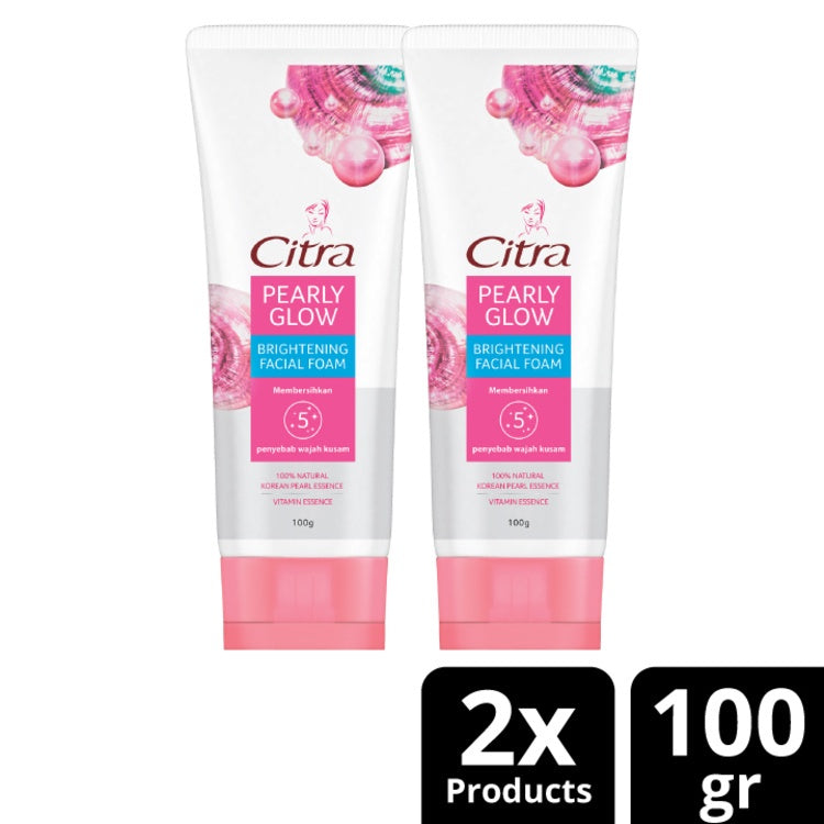 Citra Pearly Glow Facial Foam 100g Twinpack