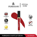 Purbasari Hi-Matte Lip Cream Pcs/ Matte Lipcream / Matte Lipstick - Lembut Tahan Lama Pelembab Pigmentasi Tinggi