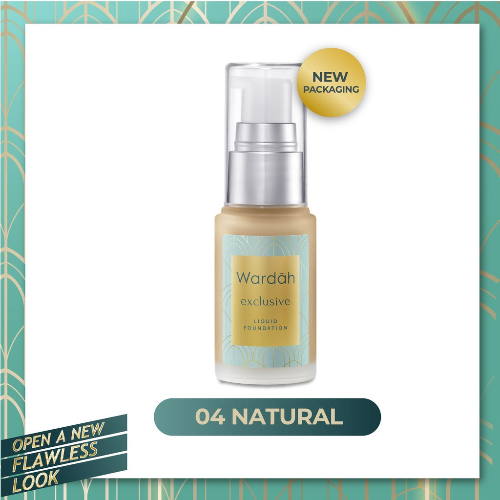 WARDAH Exclusive Liquid Foundation - Foundation Matte Yang Tahan Lama Hingga 8 Jam - Alas Bedak dengan SPF 30 - Hasil Akhir Flawless dan Smooth Matte - Makeup