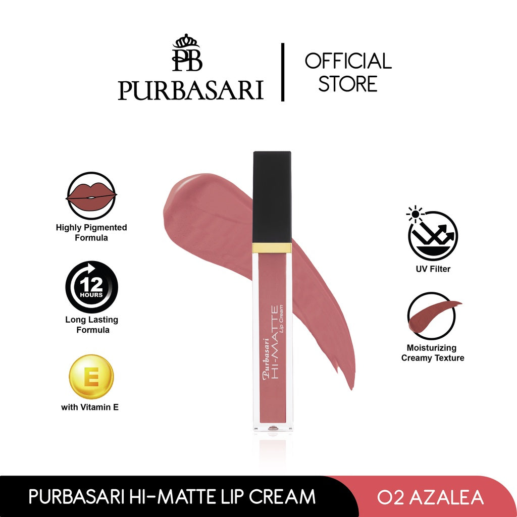 Purbasari Hi-Matte Lip Cream Pcs/ Matte Lipcream / Matte Lipstick - Lembut Tahan Lama Pelembab Pigmentasi Tinggi