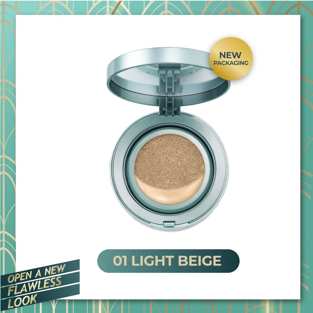 WARDAH Exclusive Flawless Cover Cushion - Alas Bedak dengan Hasil Matte Flawless dan Tahan Lama Hingga 10 Jam - Dilengkapi SPF 30 PA+++ - Dapat Menutupi Bekas Jerawat - Makeup