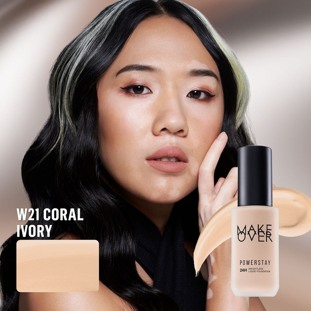 [SPECIAL 11.11] MAKE OVER Powerstay 24H Weightless Liquid Foundation - High Coverage Wajah Flawless Ringan Poreless Oil Control Make Up Tahan Lama 24 Jam BEST SELLER Somethin Time Less w Maybe Euphoria