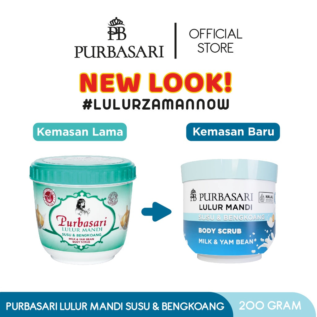 Purbasari Lulur Mandi Susu Bengkoang 200gr / Lulur Pemutih Whitening Pencerah / Lulur pelembab kulit / Lulur Badan perontok daki / Menyamarkan flek hitam / Melembabkan / Mencerahkan