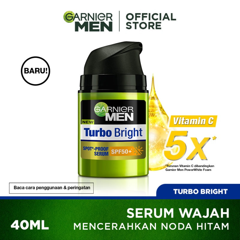 Garnier Men Turbo Bright Spot-Proof Serum SPF50+ Skin Care - 40ml |Brightening/Moisturizing/Sun Protection