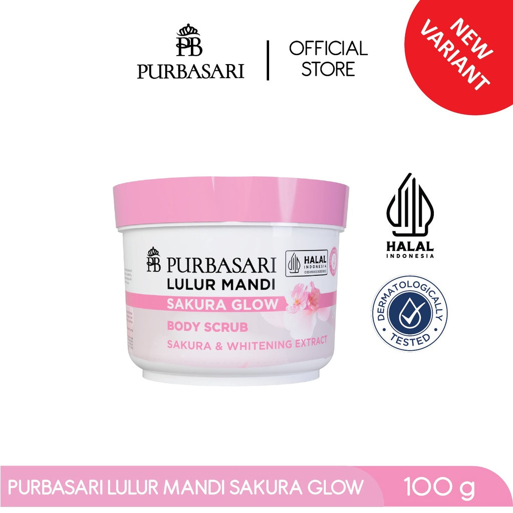Purbasari Lulur Mandi Sakura Glow / Body Scrub - Mencerahkan - Melembabkan - menyamarkan flek hitam