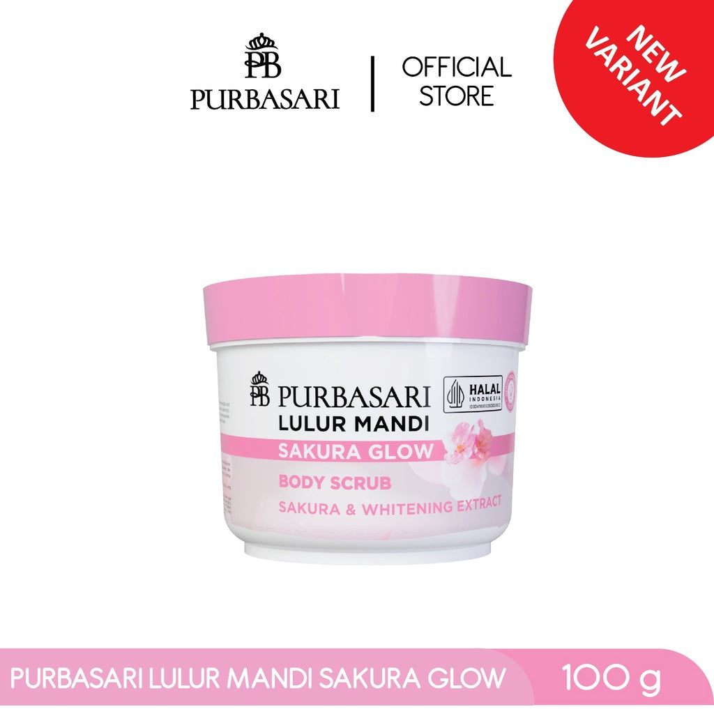 Purbasari Lulur Mandi Sakura Glow / Body Scrub - Mencerahkan - Melembabkan - menyamarkan flek hitam