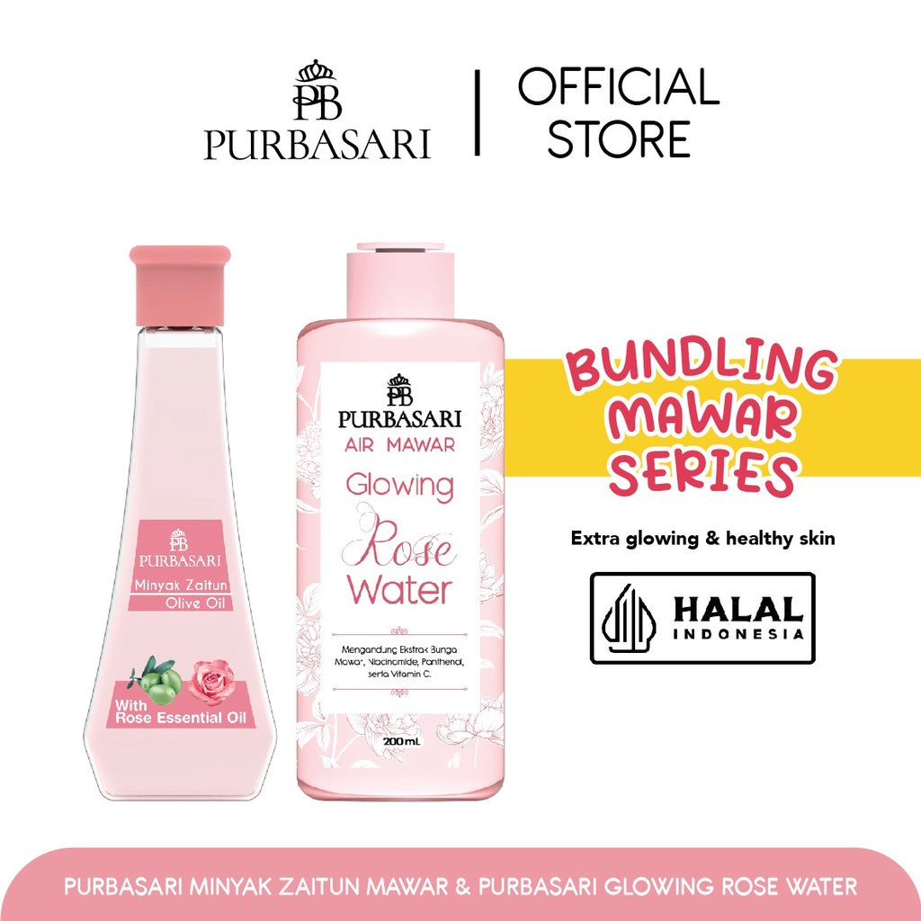 [Bundle Hemat] Purbasari Mawar Series - Minyak Zaitun Mawar & Rose Water