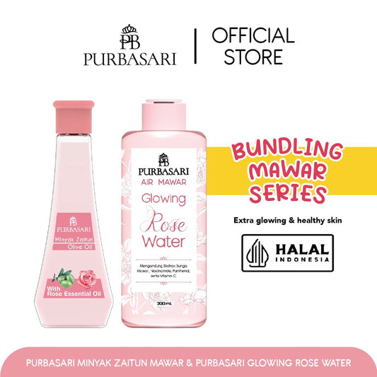 [Bundle Hemat] Purbasari Mawar Series - Minyak Zaitun Mawar & Rose Water