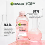 Garnier Micellar Rose Water Cleanse & Glow Skin Care 125ml (Make Up Remover Dengan Air Mawar) | Cocok Untuk Kulit Sensitif