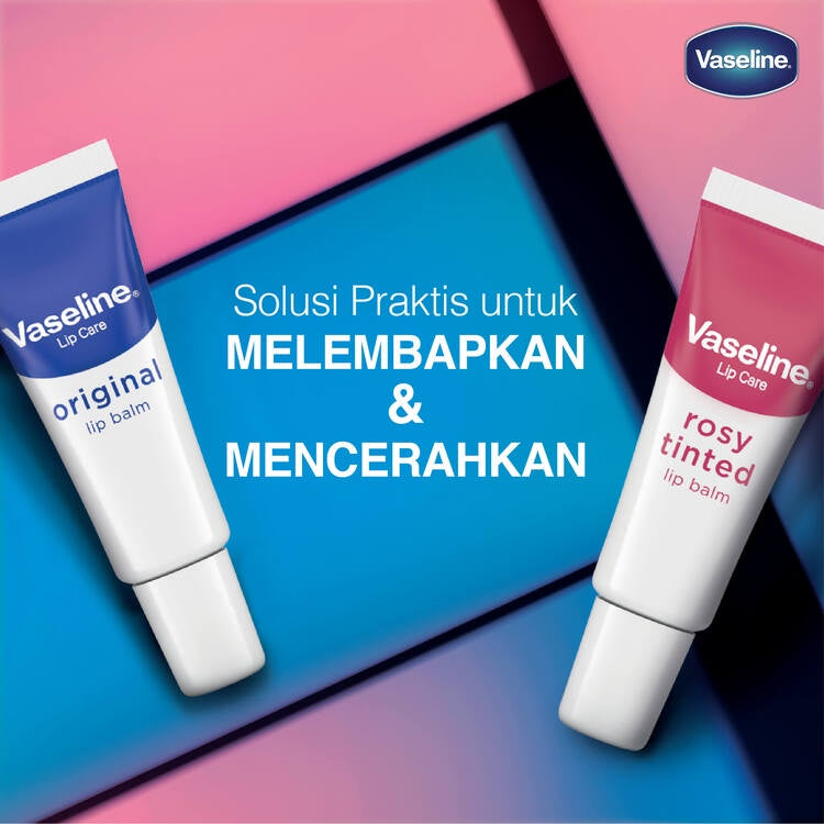 [Twinpack] Vaseline Lip Care ROSY Tinted Lip Balm Tube 10gr (2 pcs) - Pelembab Bibir