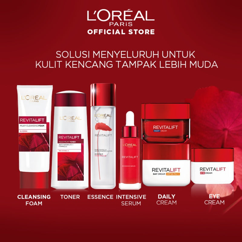 L'Oreal Paris Revitalift Cleansing Foam Gel Skin Care - 100ml (Mencerahkan dan Mengencangkan Kulit)  Kulit kusam, Garis halus, Kerutan wajah, skin barrier   Anti aging skincare