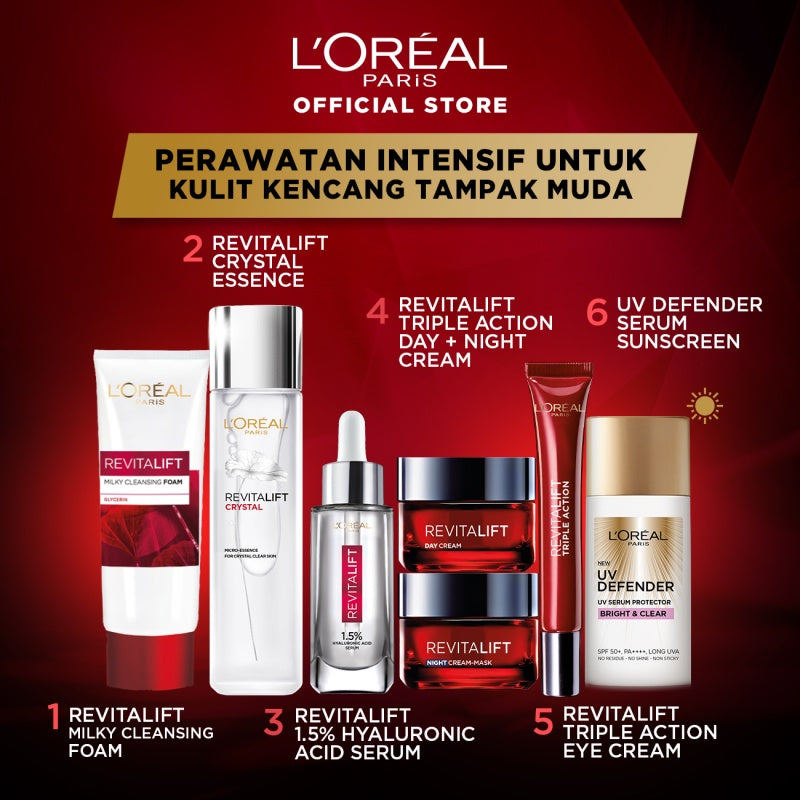 L'Oreal Paris Revitalift Triple Action Night Cream Skin Care - 50ml (Krim Malam Untuk Kulit Cerah Tampak Muda)