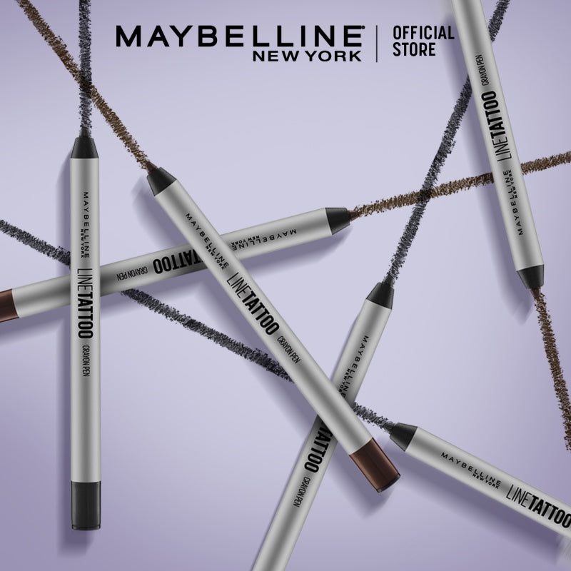 MAYBELLINE OFFICIAL Line Tattoo Crayon Pen Liner - Eyeliner Makeup Black Waterproof Tahan Air Long Lasting