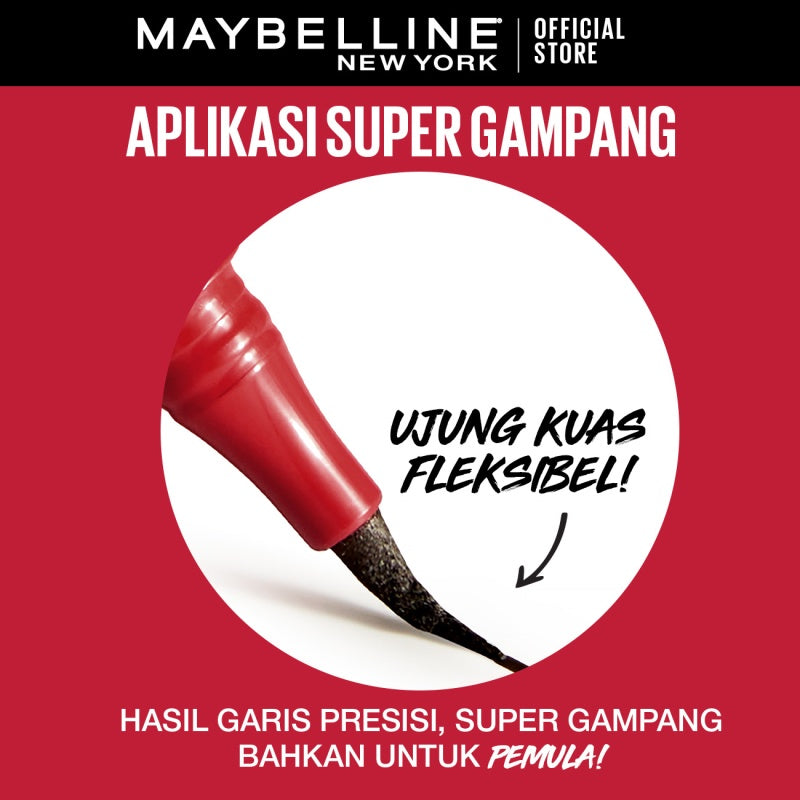 MAYBELLINE OFFICIAL Tattoo Liner 48H Liquid Pen Eyeliner Waterproof Make up Line Tattoo High Impact Tahan Lama 48 Jam Hitam Superstay Matte Vinyl Ink