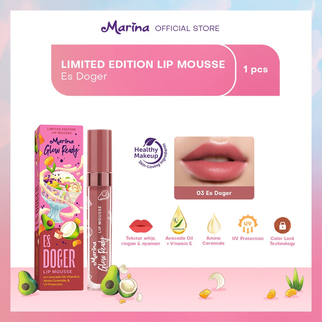 Marina Glow Ready Lip Mousse Limited Edition 5ml - Exp Date : 02.2026