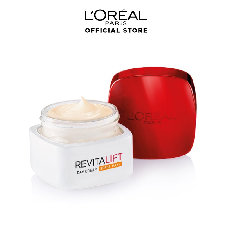 L'Oreal Paris Revitalift Day Cream SPF 35 / PA++ Skin Care - 50ml - (melawan tanda penuaan dini agar wajah awet muda dan bercahaya)  Kulit kusam, Garis halus, Kerutan wajah, skin barrier   Anti aging skincare, Anti aging cream